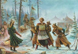 Пленение святого князя Василько. Миниатюра на эмали Куландина 1975 г.